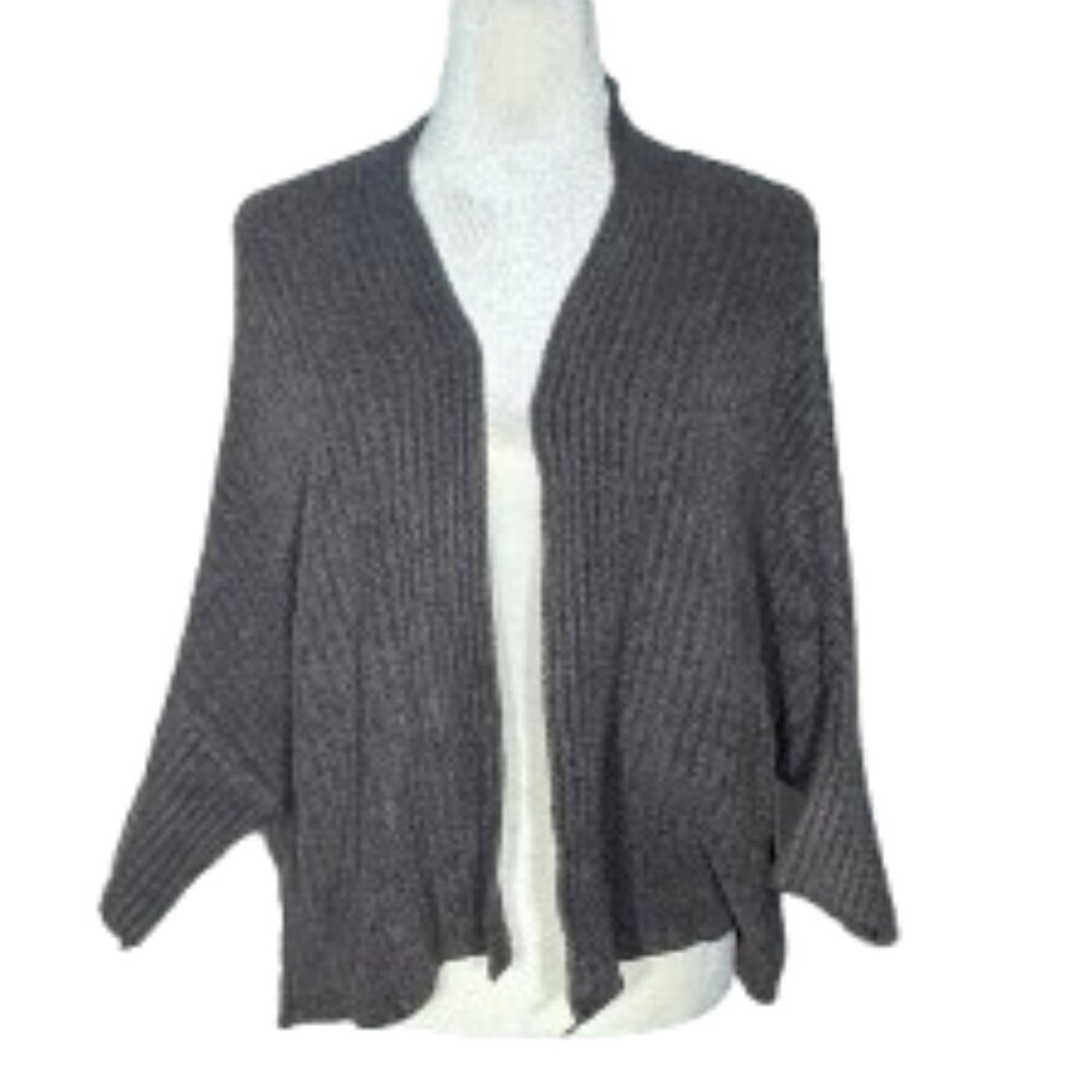 Barefoot Dreams Cozy Chic Lite Brown Chunky Knit Open Front Cardigan S/M
